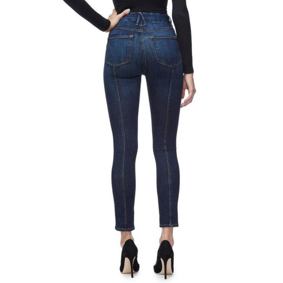 GOOD AMERICAN Good Legs Crop Curvy Piecing Split Hem Skinny Jeans SZ 8 / 29 - Picture 2 of 14